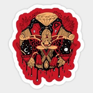 Red and Cream Mystic Libra Sticker